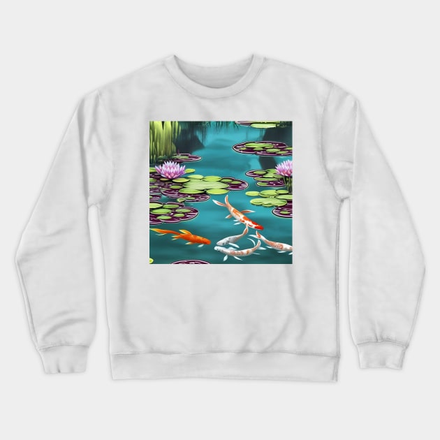 Pretty Koi Pond Crewneck Sweatshirt by BlakCircleGirl
